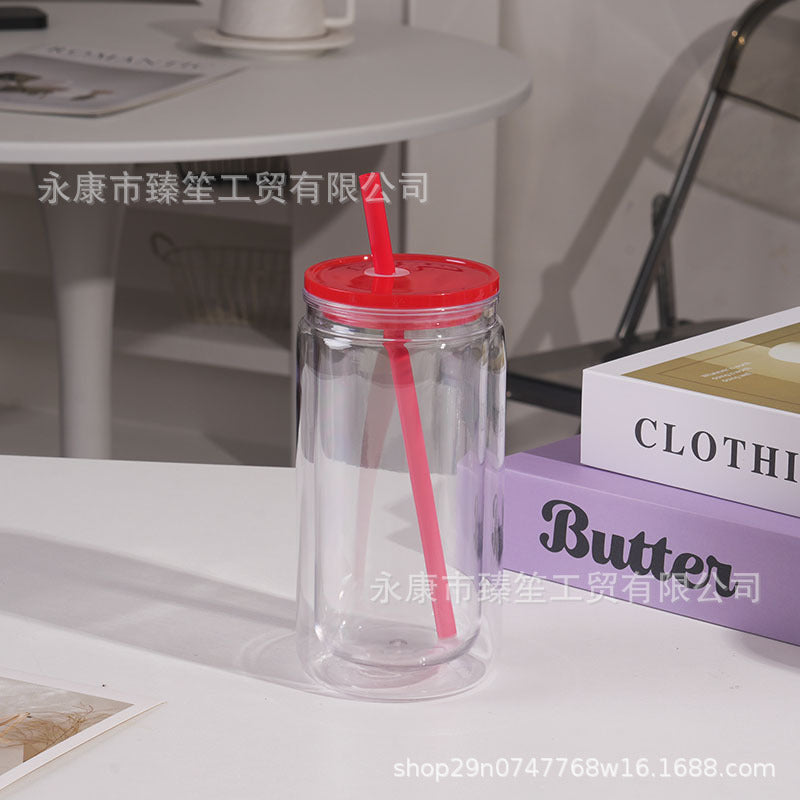 Wholesale Double-Layer Environmentally Friendly Pc Plastic Cup 16oz  Water Cup