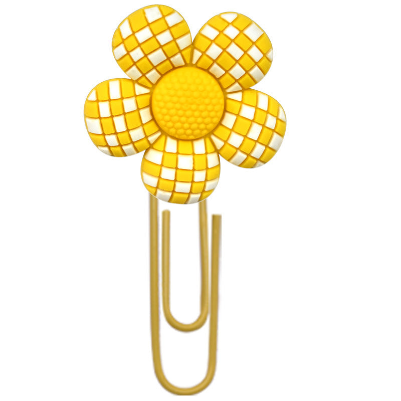 Wholesale  Random 50pcs/pack   Candy colored flower paper clip bookmark