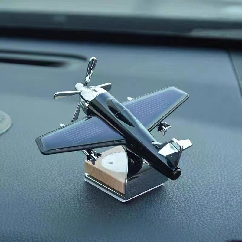 Wholesale Creative Aluminum Alloy Solar Aircraft Car with Perfume Ornament