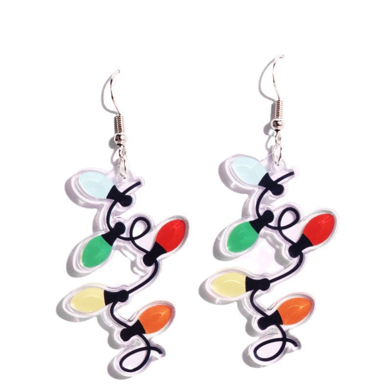 Wholesale Christmas Acrylic Colorful Lantern Ball Original Design Colorful Lantern Pendant Earrings
