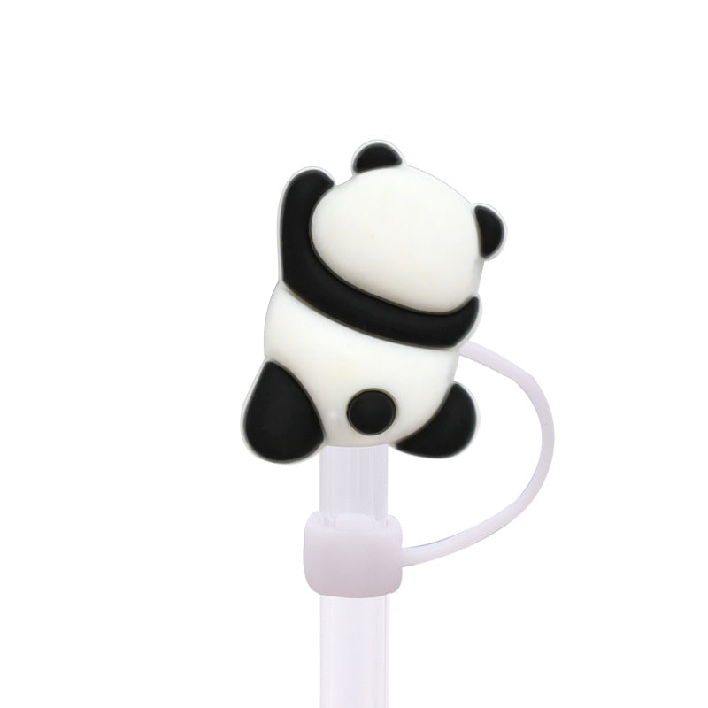 Wholesale Random 100pcs10MM cute panda dust plug DIY cup straw accessories