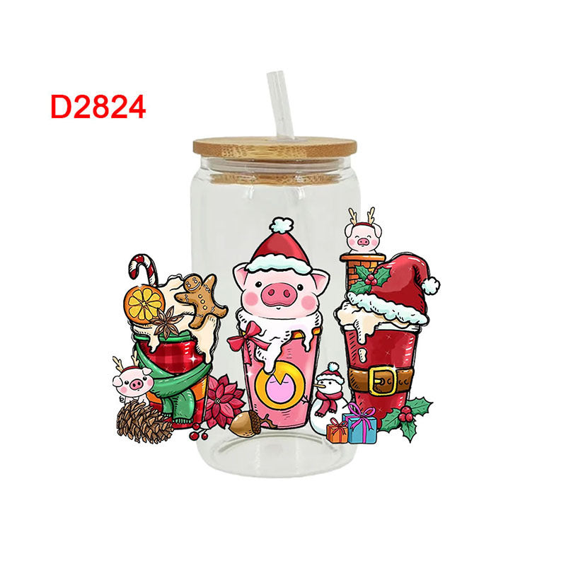 Wholesale Christmas Cartoon Series 16oz Cup UV DTF Wraps