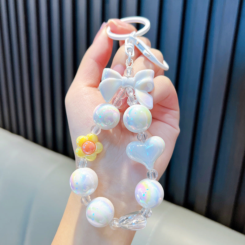 Wholesale Creative Acrylic Delicate and Cute Colorful Beaded Keychain