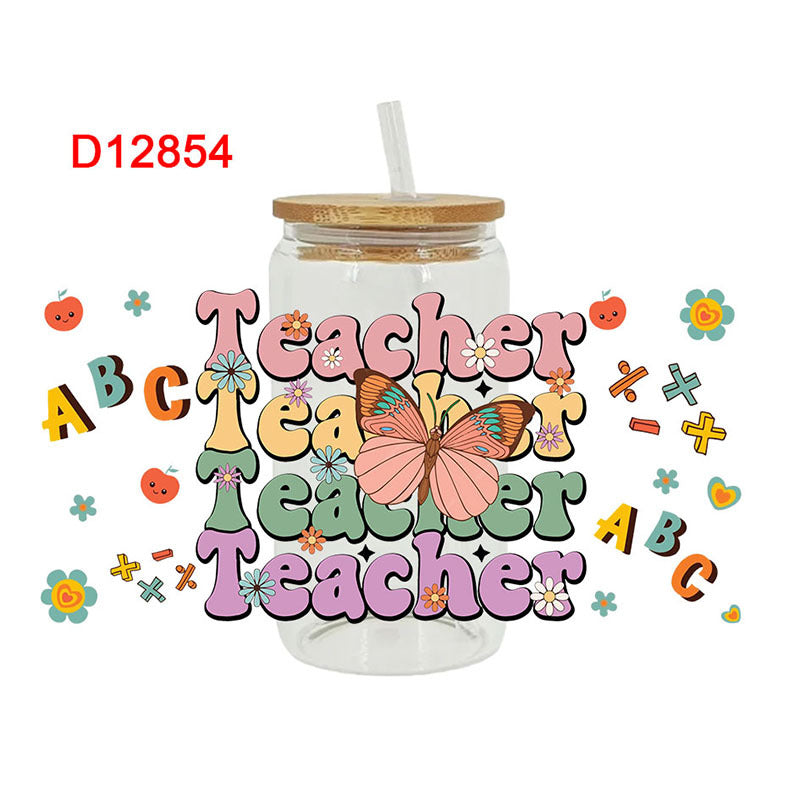 Wholesale Colored Stationery Teacher's Day 16oz Cup UV DTF Wraps