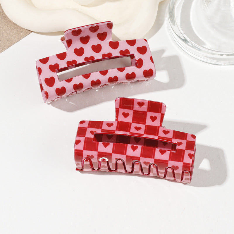 Wholesale Valentine's Day Love Grab Clip Back Head Hairpin Square Sweet Elegant Fashion Jewelry