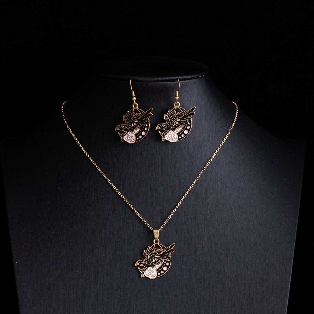 Wholesale Gothic Punk  Earring Necklace Set