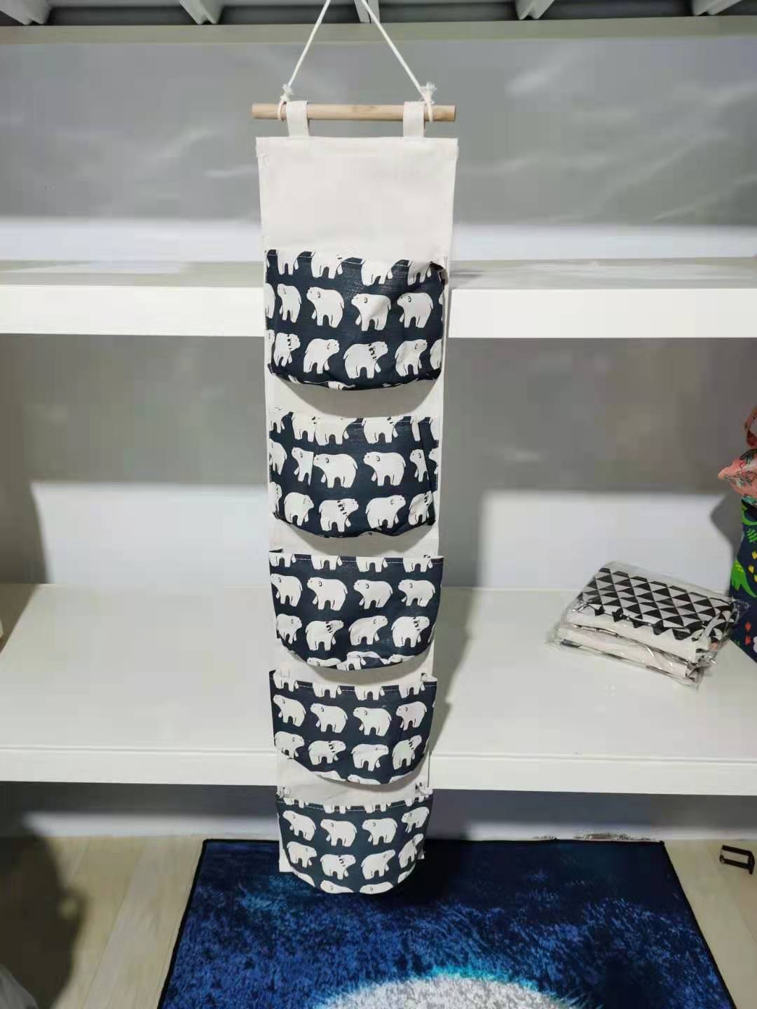 Wholesale Cotton and Linen Three-dimensional Miscellaneous Storage Hanging Bags