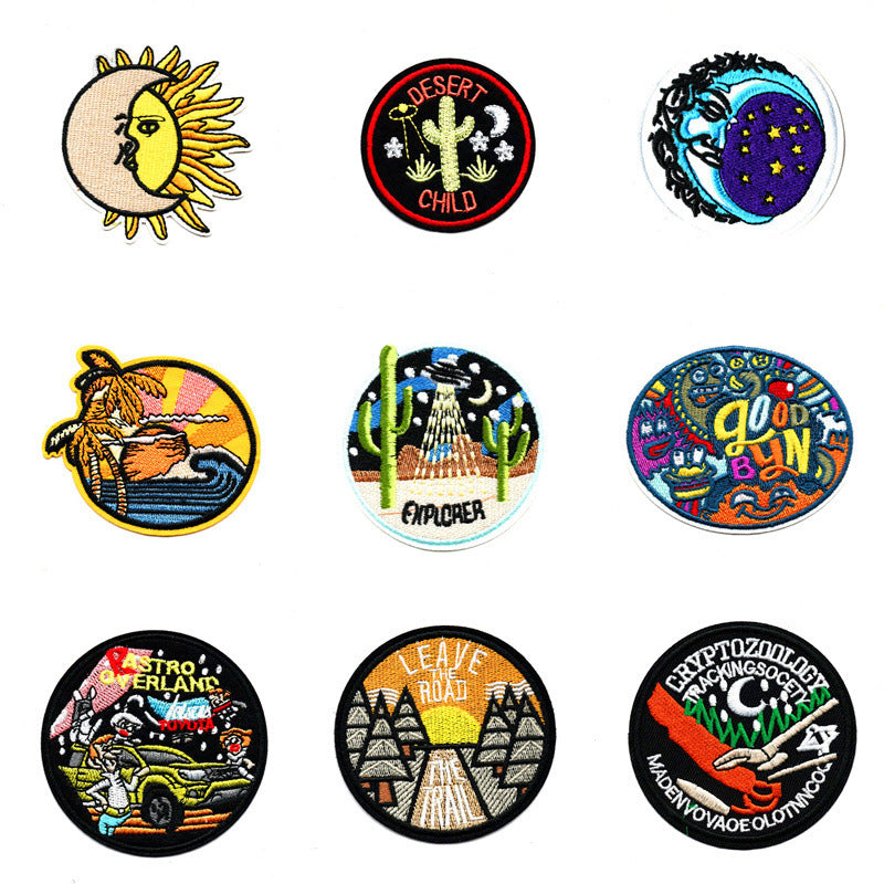 Wholesale Embroidered Round Cap Badge Chic Patch For Caps Bags Clothing Accessories