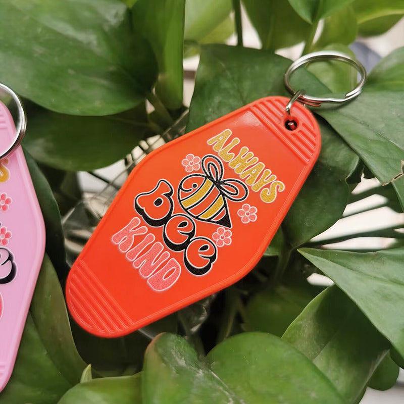 Wholesale ALWAYS BEE KIND Retro Plastic Hotel Keychain