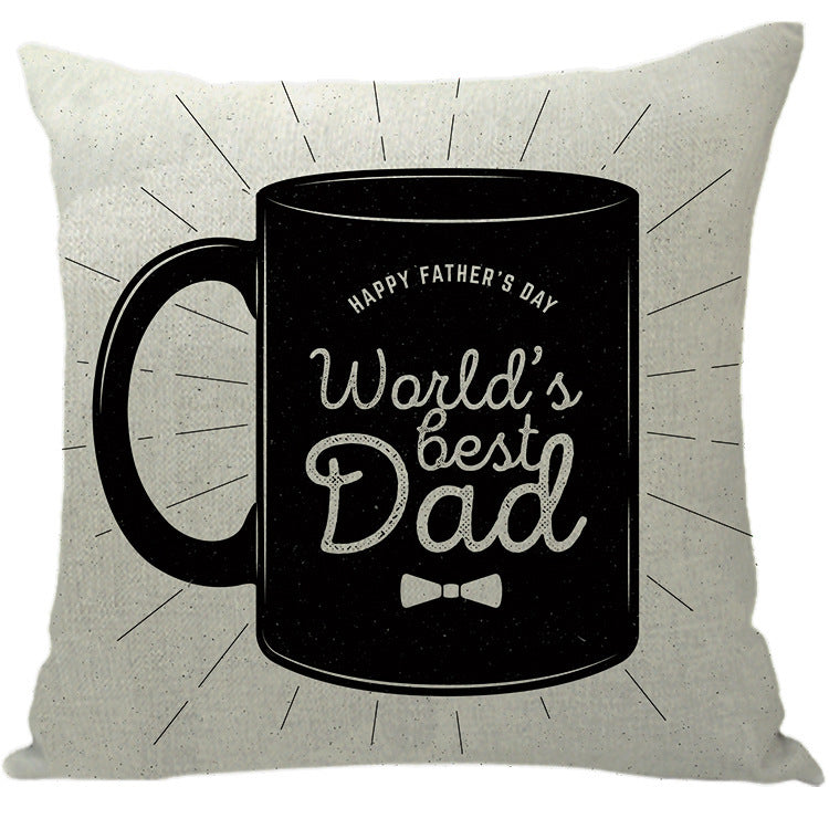Wholesale Car Sofa Cushions Father's Day Hug Cotton Linen Pillowcases