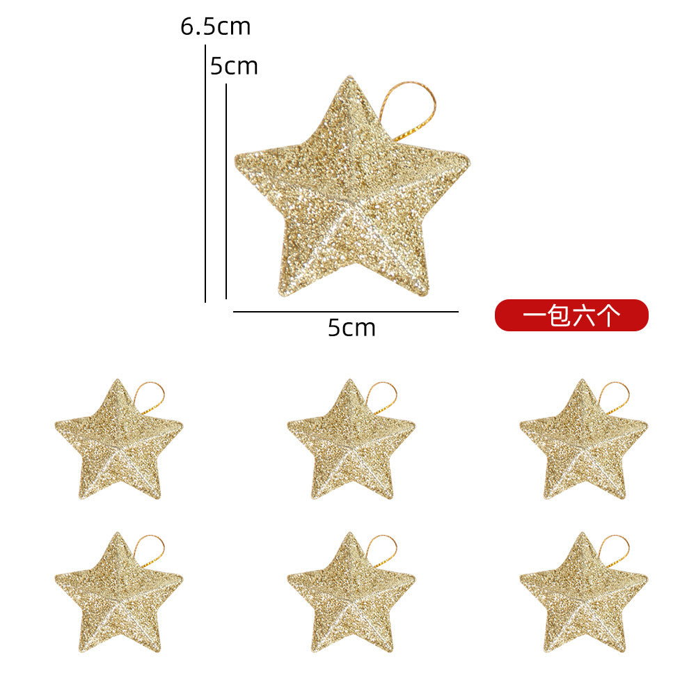 Wholesale Christmas decorations gold powder five-pointed star pendant