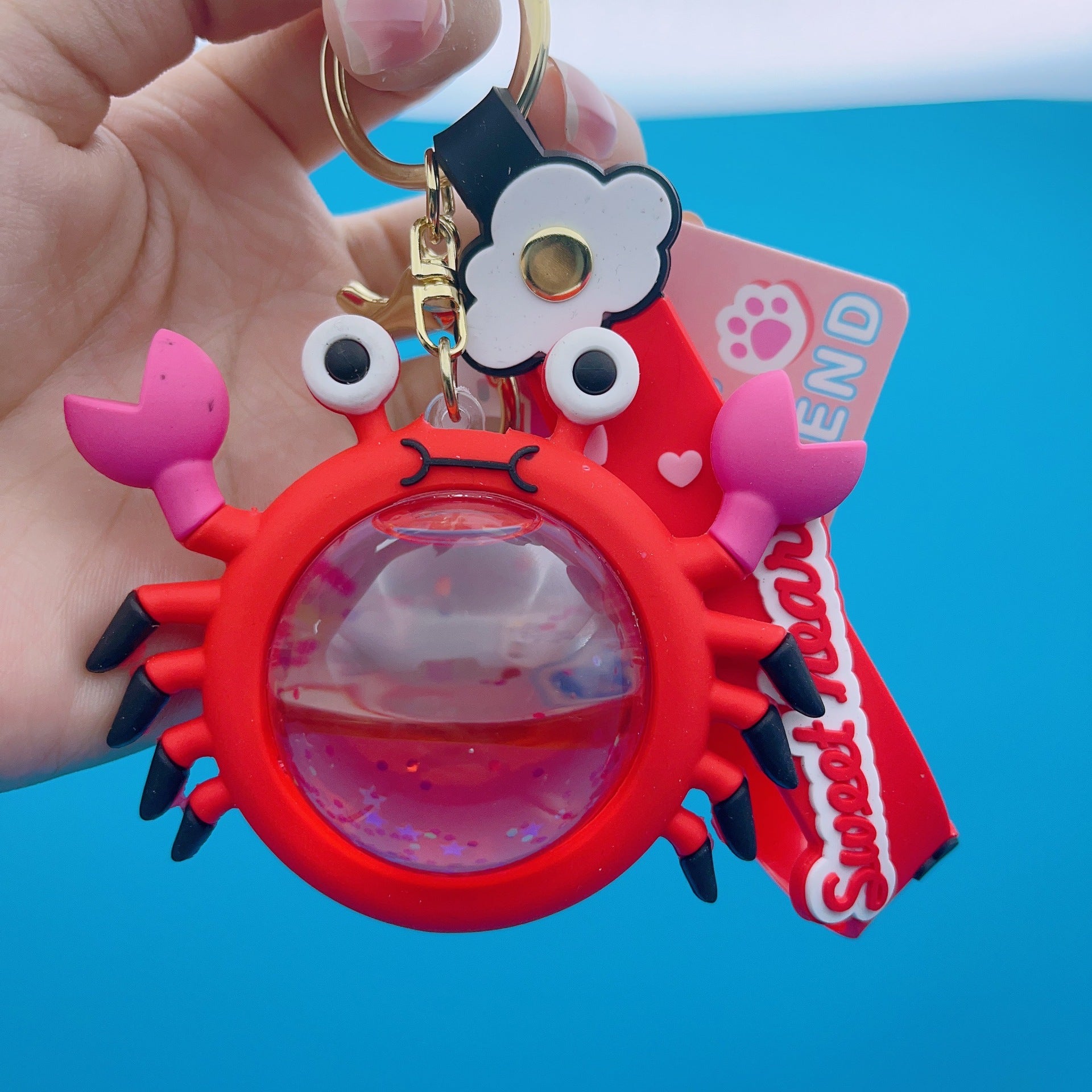 Wholesale Quicksand Bottle Into Oil Acrylic Keychain