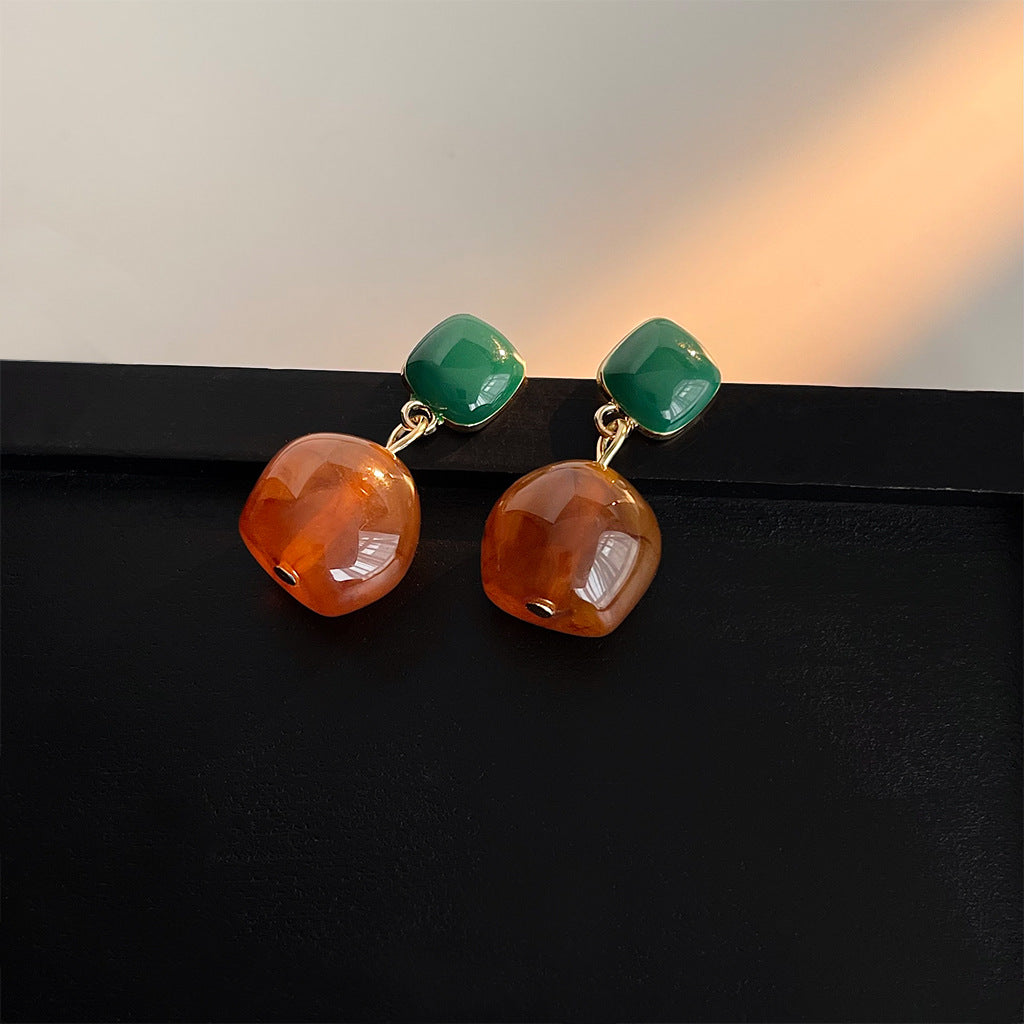 Wholesale Vintage emerald diverse shaped zircon earrings