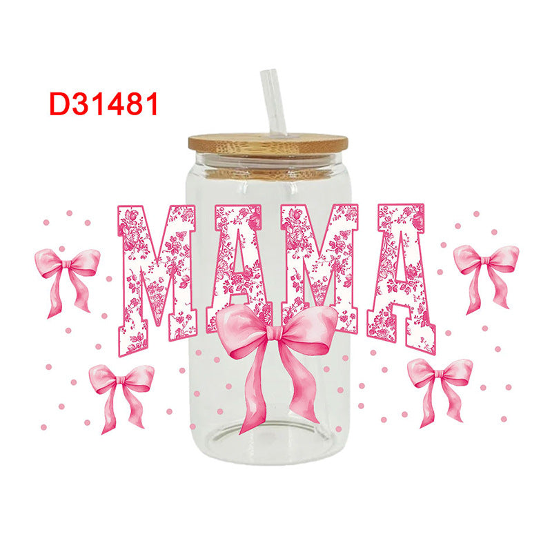 Wholesale Colorful Bow Mother's Day Series 16oz Cup UV DTF Wraps