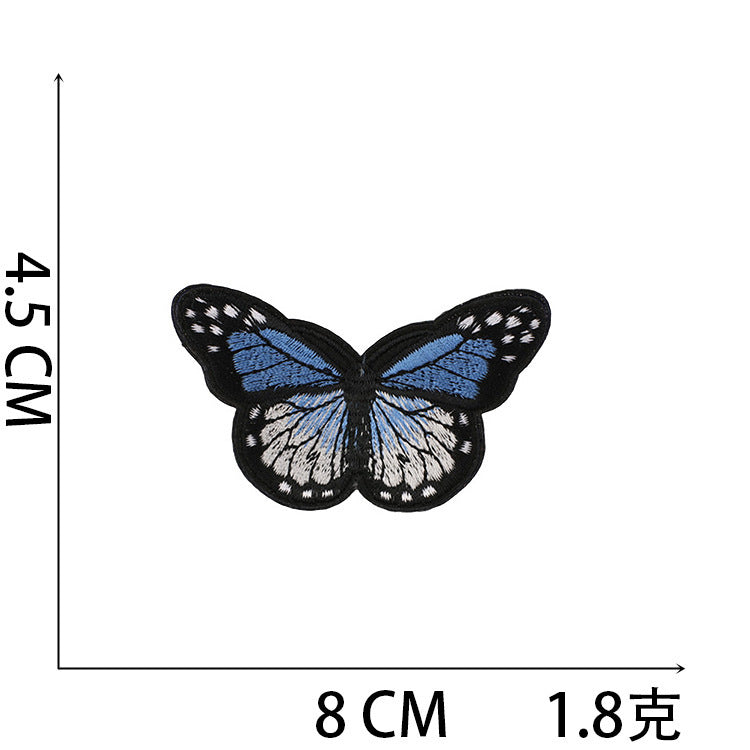 Wholesale Polyester Iron On Embroidery Patch Butterfly Floral Design For Clothing Decorative DIY Craft Supply