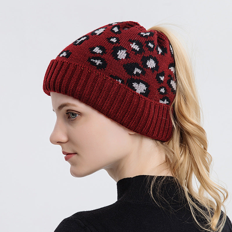 Wholesale  New Leopard Print Autumn/winter Knit Hat