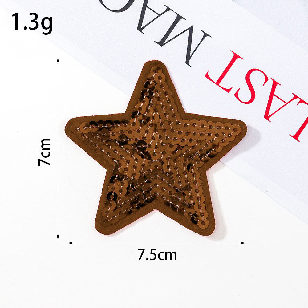 Wholesale Glitter sequined fabric patches,  multi-colored star DIY Patches