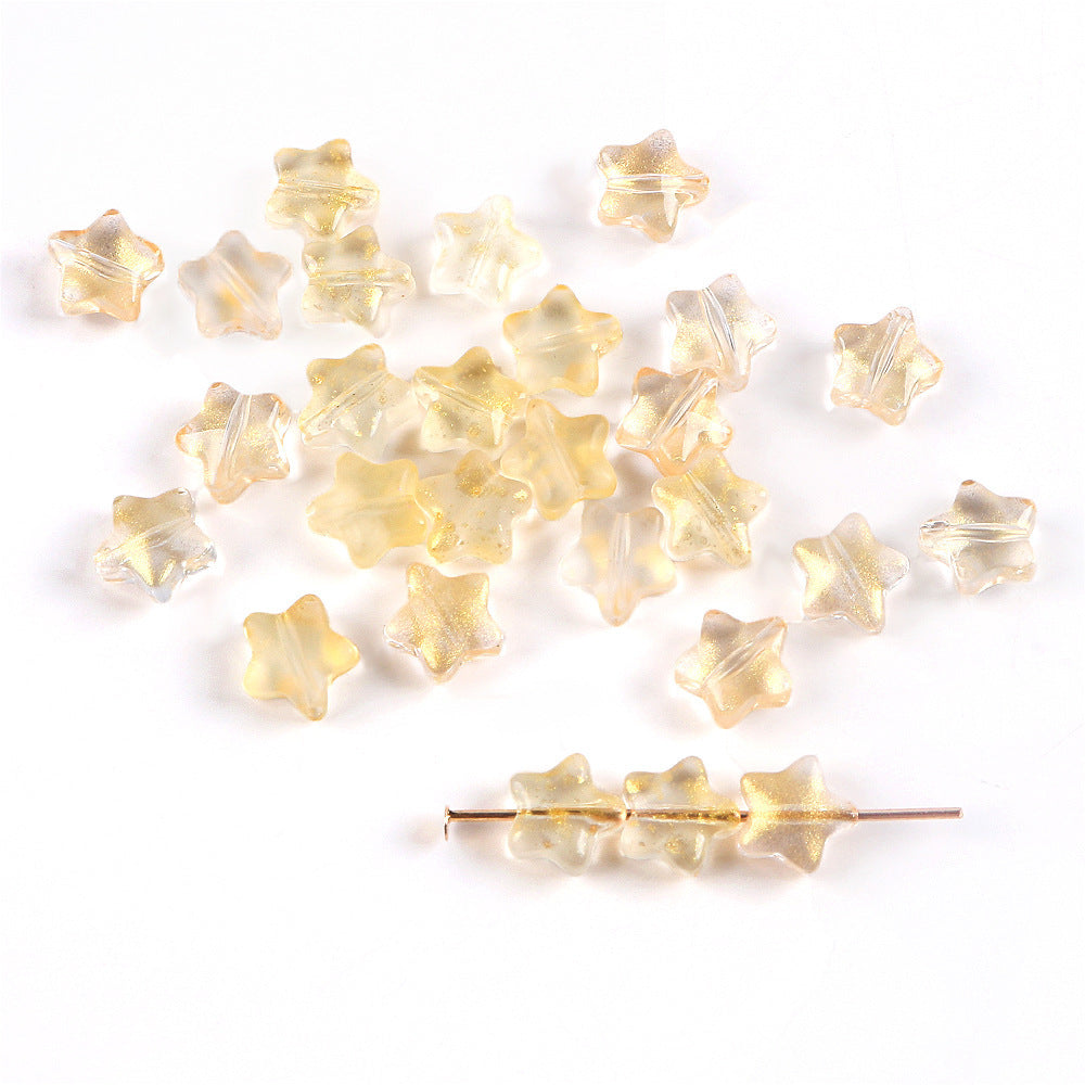 Wholesale 20pcs Color-Plated Five-Pointed Star Glass Handmade DIY Acrylic Beads