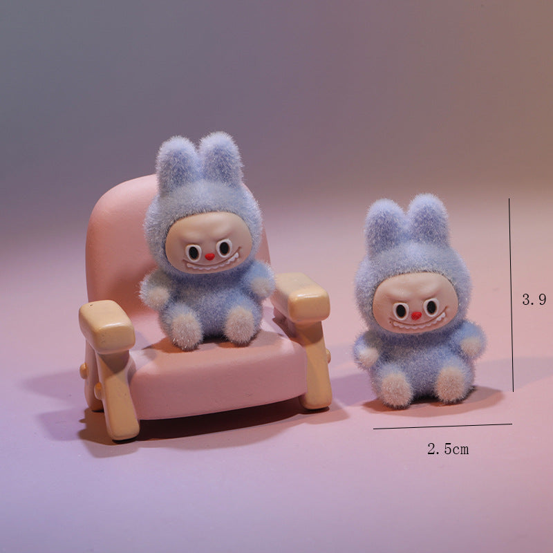 Wholesale 3pcs Mini Flocked Cartoon Doll Pendant Ornaments