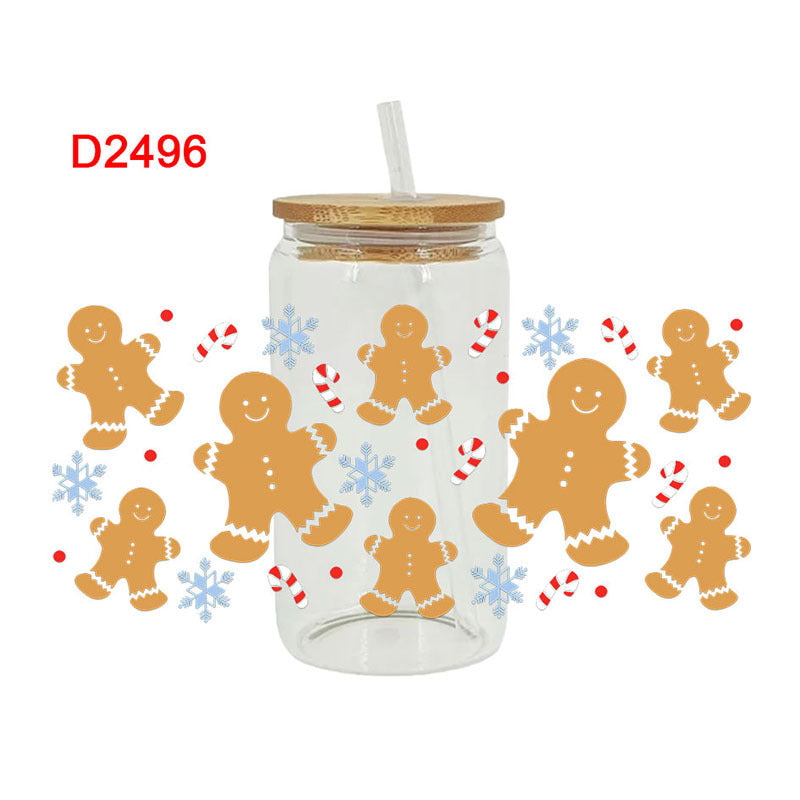 Wholesale UV Transfer Paste Glass 16oz Cup UV DTF Wraps  23cmX11cm