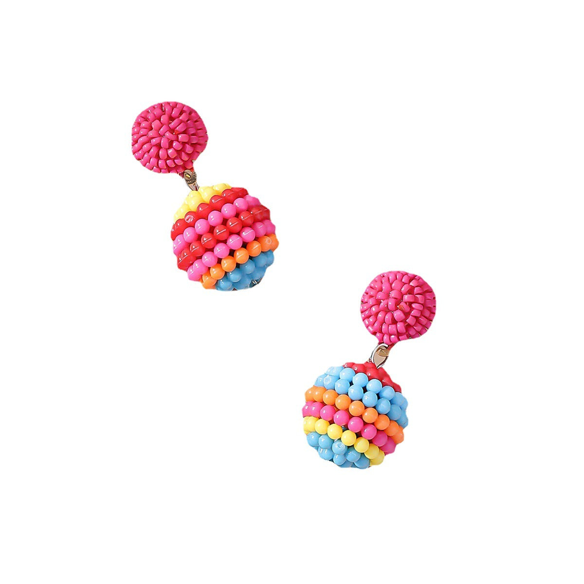 Wholesale of New Ball Small Fresh Colored Resin Earrings