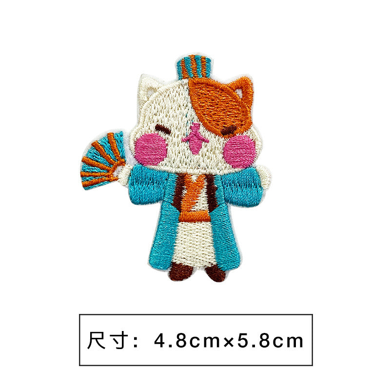 Wholesale Non Woven Fabric Cartoon Embroidered Patch Sticker For Towel DIY Accessory