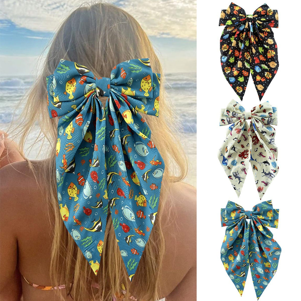 Wholesale Turtle Hairpin Holiday Style Bow Streamer Spring Clip