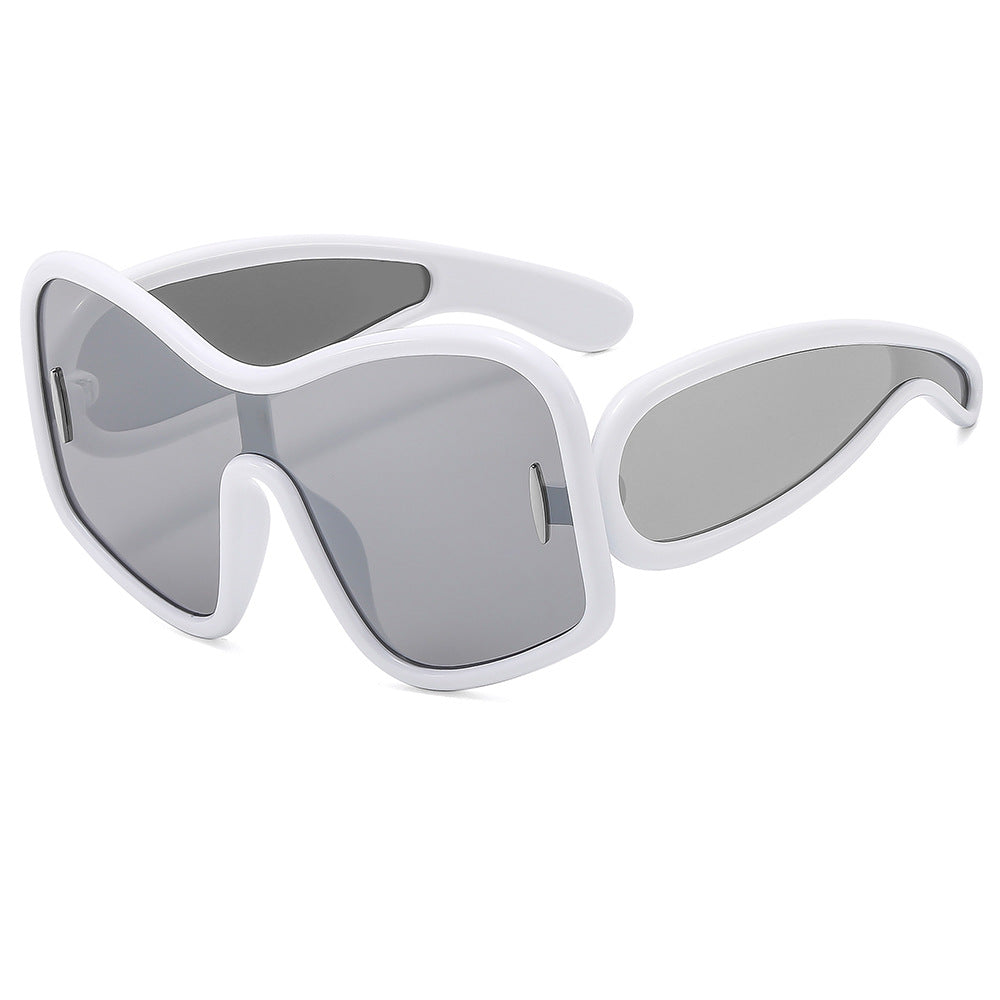 Wholesale Large frame one piece sunglasses for men and women