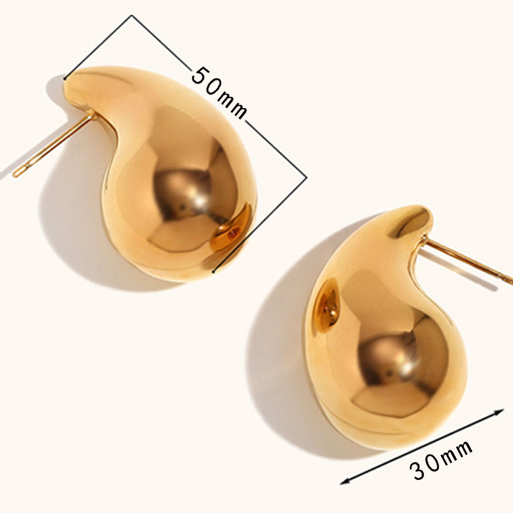 Wholesale Hollow Water Drop Earrings Copper 18k Gold Minimalist Necklace Earring Set