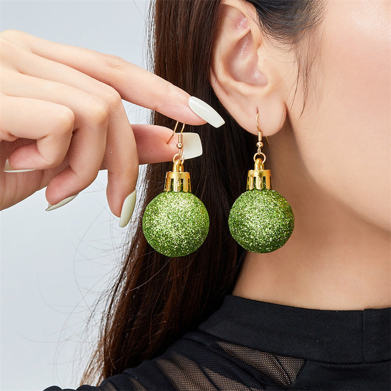 Wholesale Ball Christmas Bulb Earrings Colorful Christmas Earrings