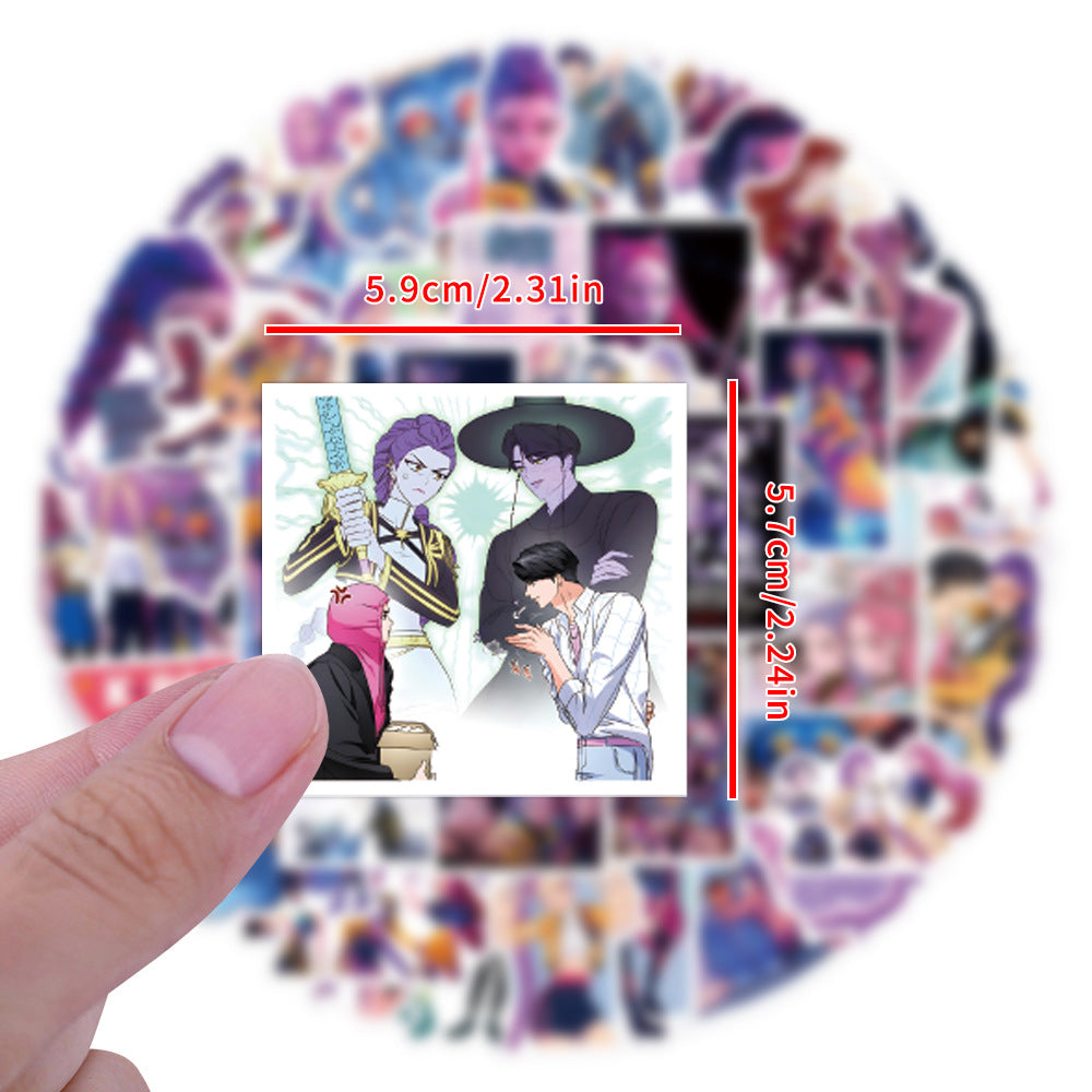 Wholesale 55pcs Purple Cute Girl Series Waterproof Vinyl Stickers OLY Exclusive