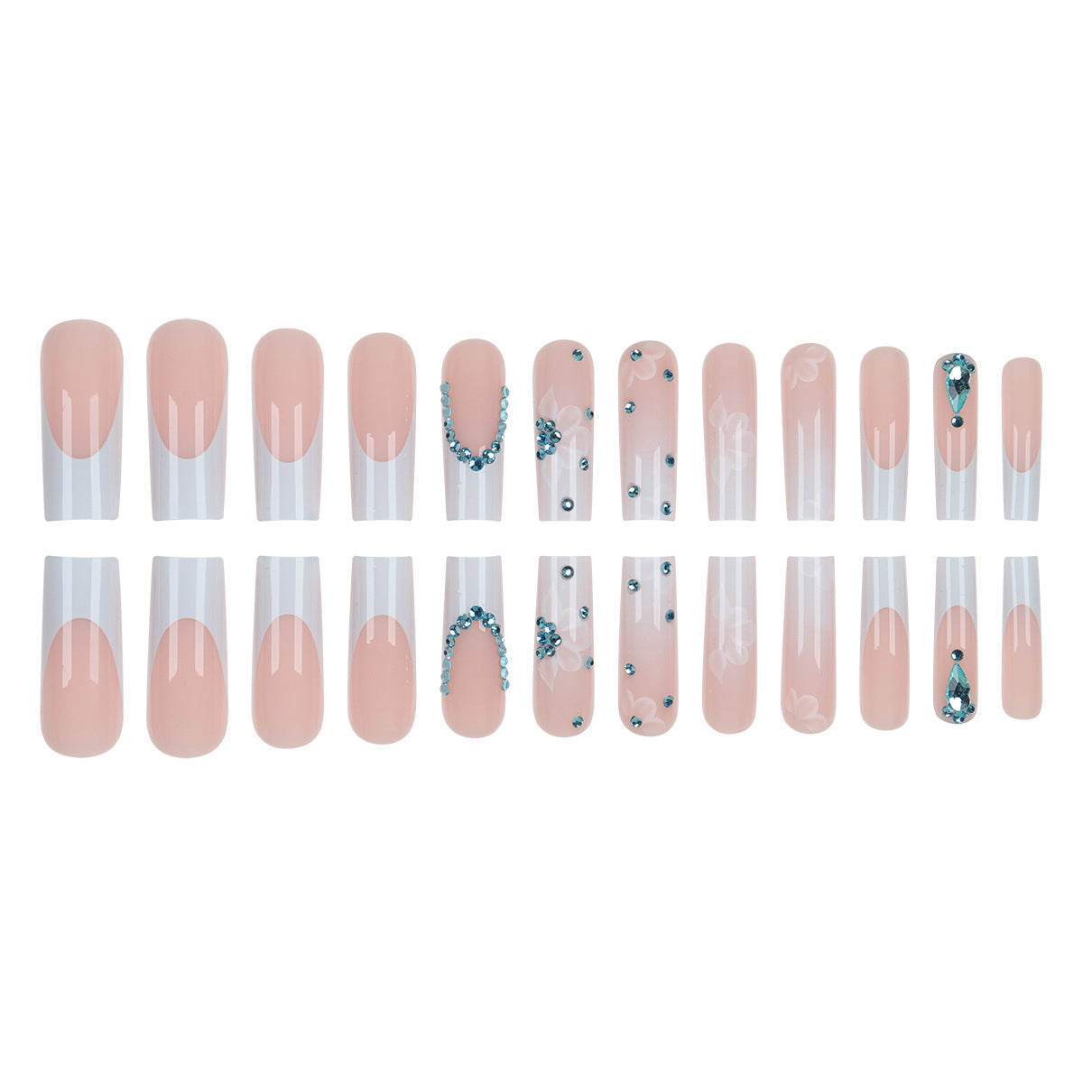 Wholesale Long ice transparent diamond whitening Press-on Nails