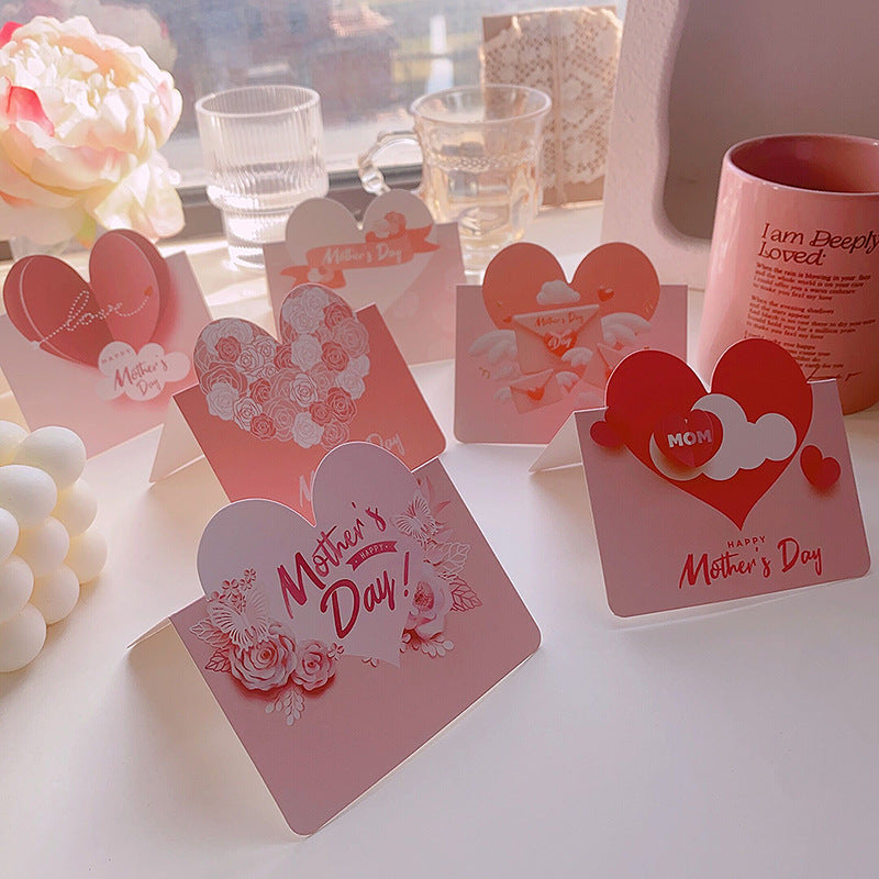 Wholesale of 10pcs/pack Mother's Day Love Flowers Paper Greeting Cards