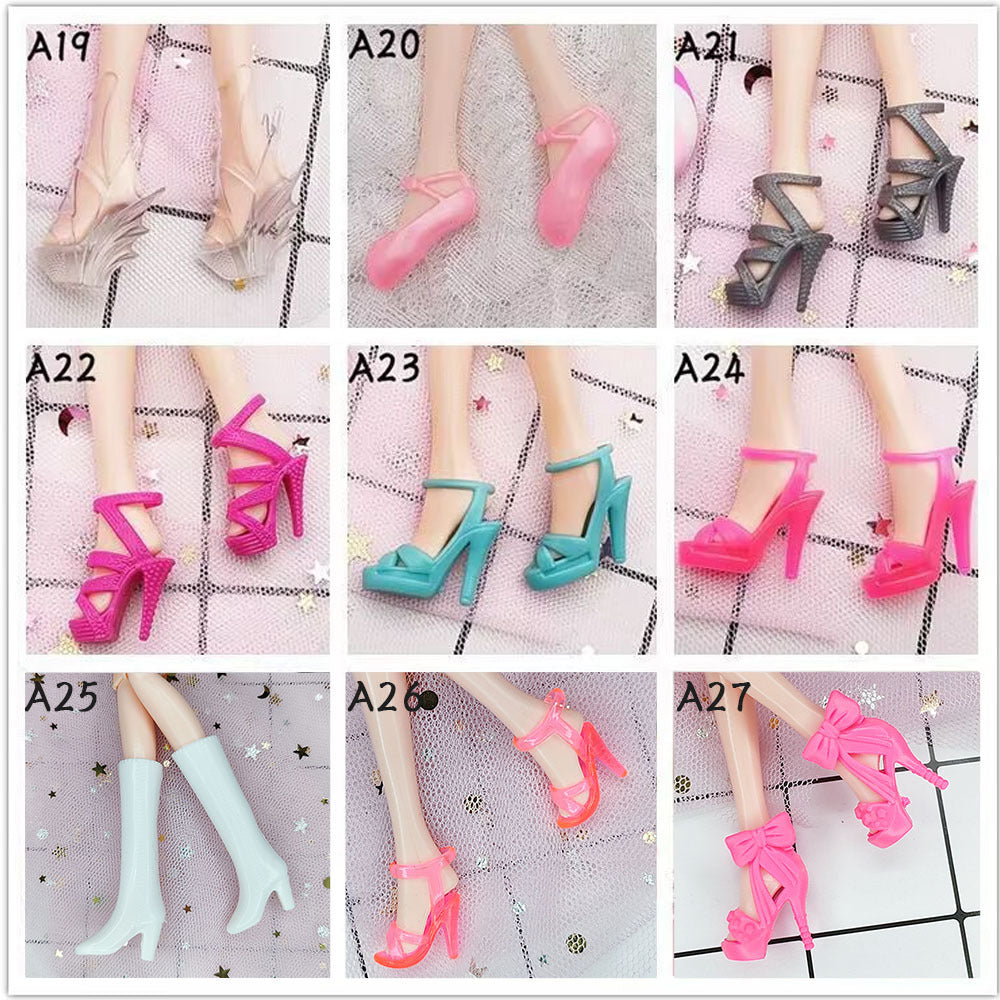 Wholesale 30cm High Heels Black Shoes Sandals Girls Play House Toy Accessories Shoes Gift