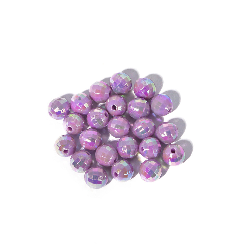 Wholesale 1000PCS/PACK 8mm Acrylic Plating AB Beaded Color Balls Plastic Straight Hole Beads