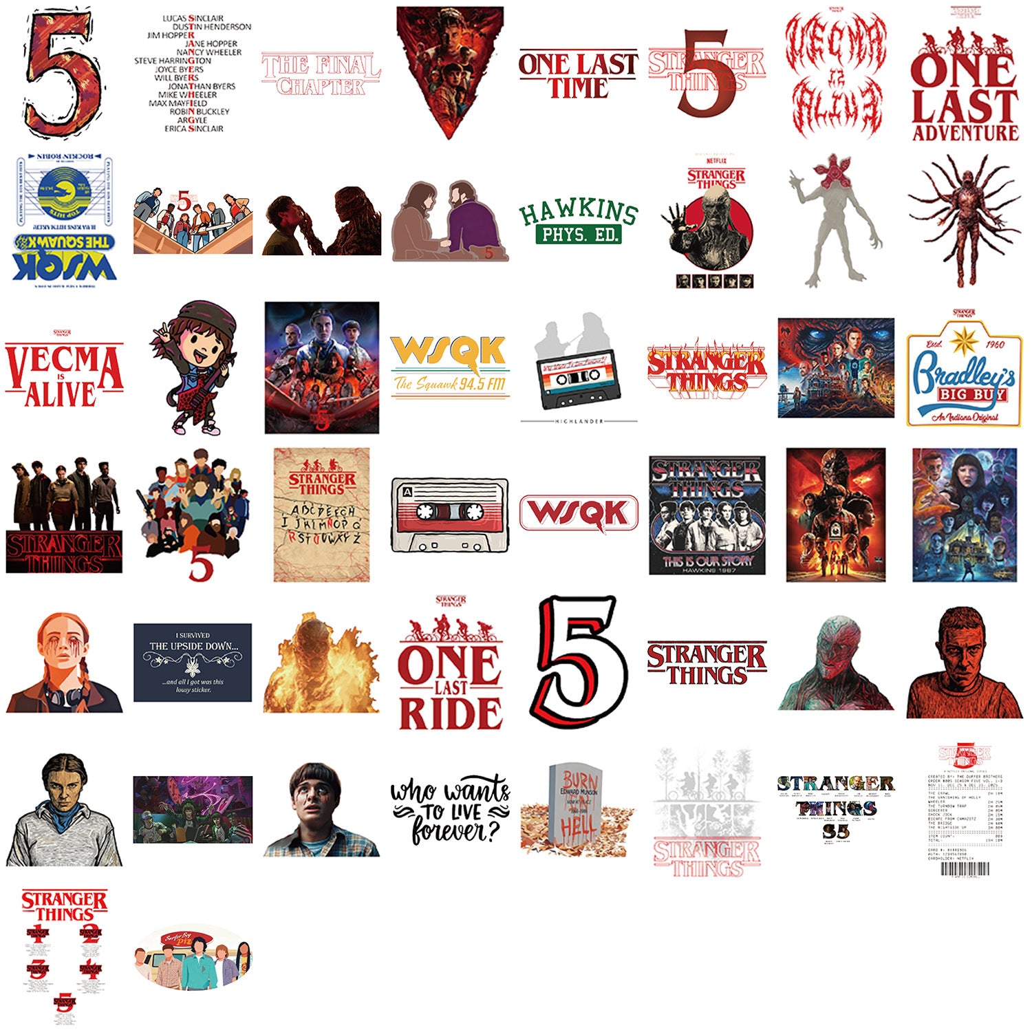 Wholesale 50pcs colorful English character cartoons Waterproof Vinyl Stickers OLY Exclusive