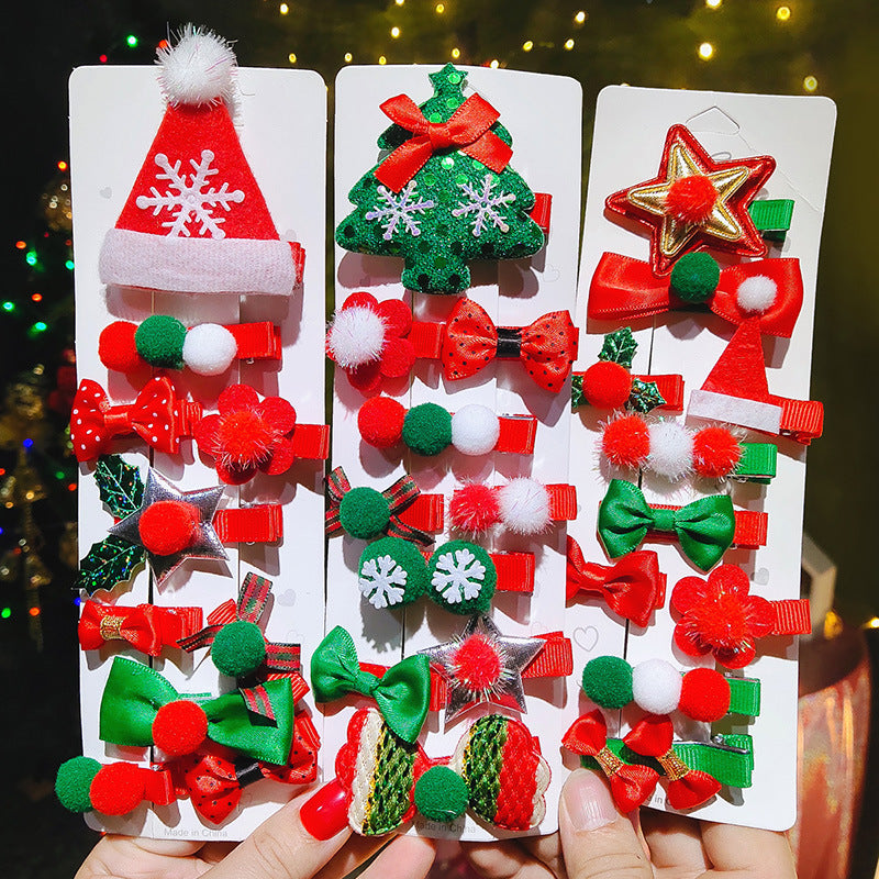 Wholesale Children's Christmas Fabric Hair Clips