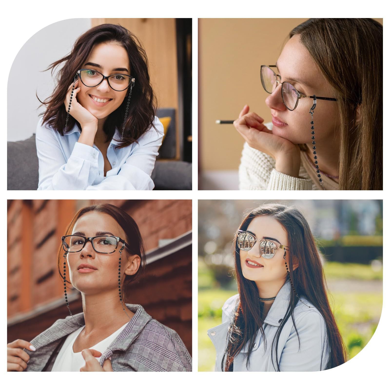 Wholesale Glasses Necklace Pearl Sunglasses Anti-lost Glasses Rope Zippe