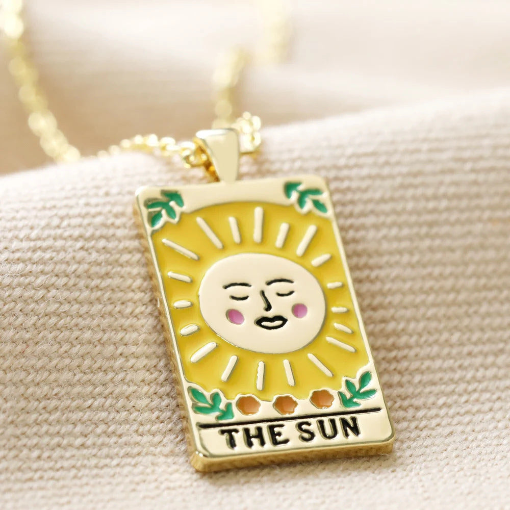 Wholesale Vintage Star Sun Moon Gold Plated Necklace