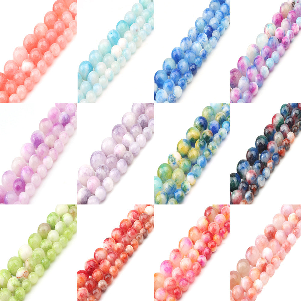 Al por mayor 62 piezas de 6 mm de 6 mm hechas a mano de bricolaje de calcedonia de bricolaje