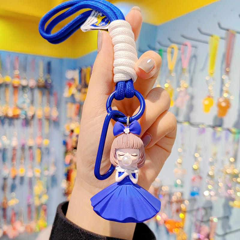 Resina al por mayor llavero linda chica
