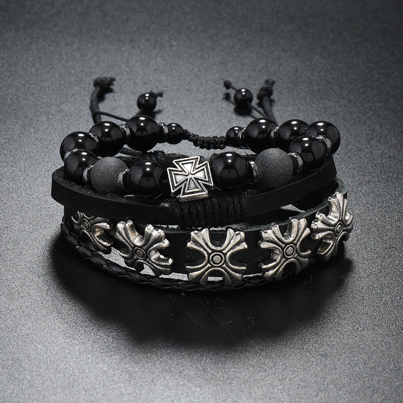 Wholesale Natural Stone Beaded Men's Vintage Bracelet