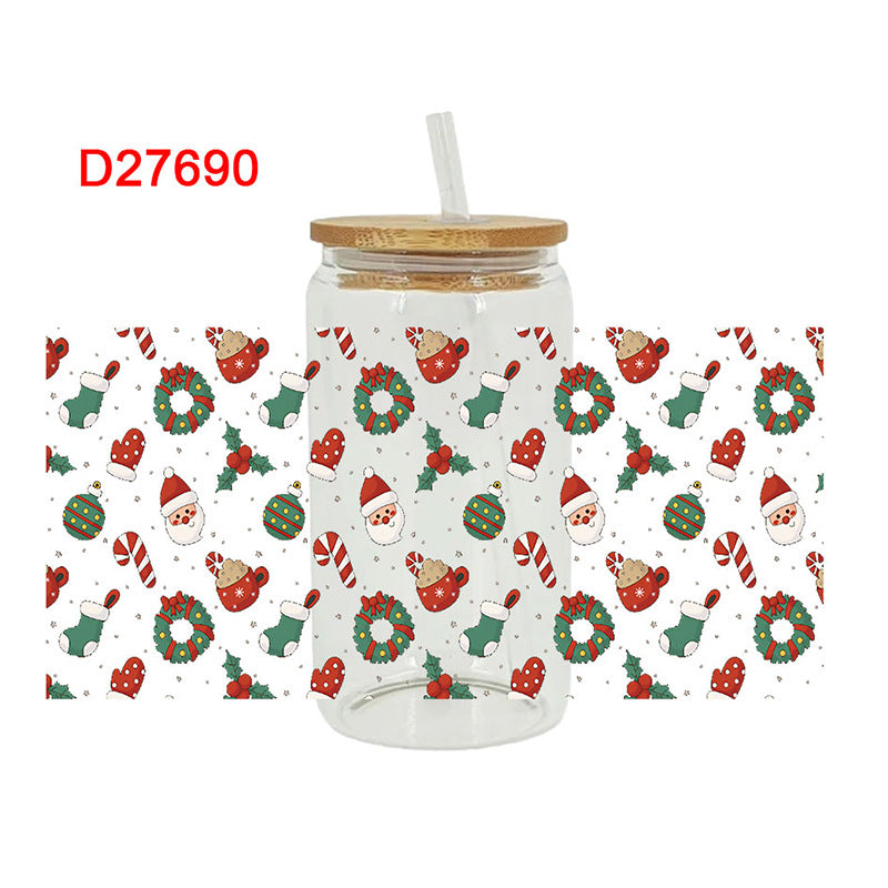 Wholesale Paste Glass Crystal Label 16oz Cup UV DTF Wraps