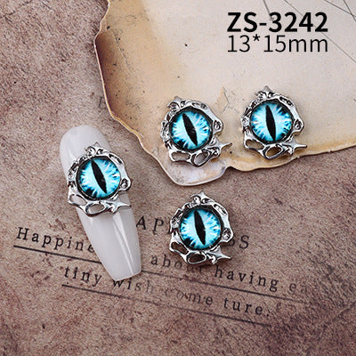 Wholesale Dark Cyberpunk Devil Eye Nail Art Decor In Alloy Metal Trendy Chic Nail Accessory For Everyday And Resale