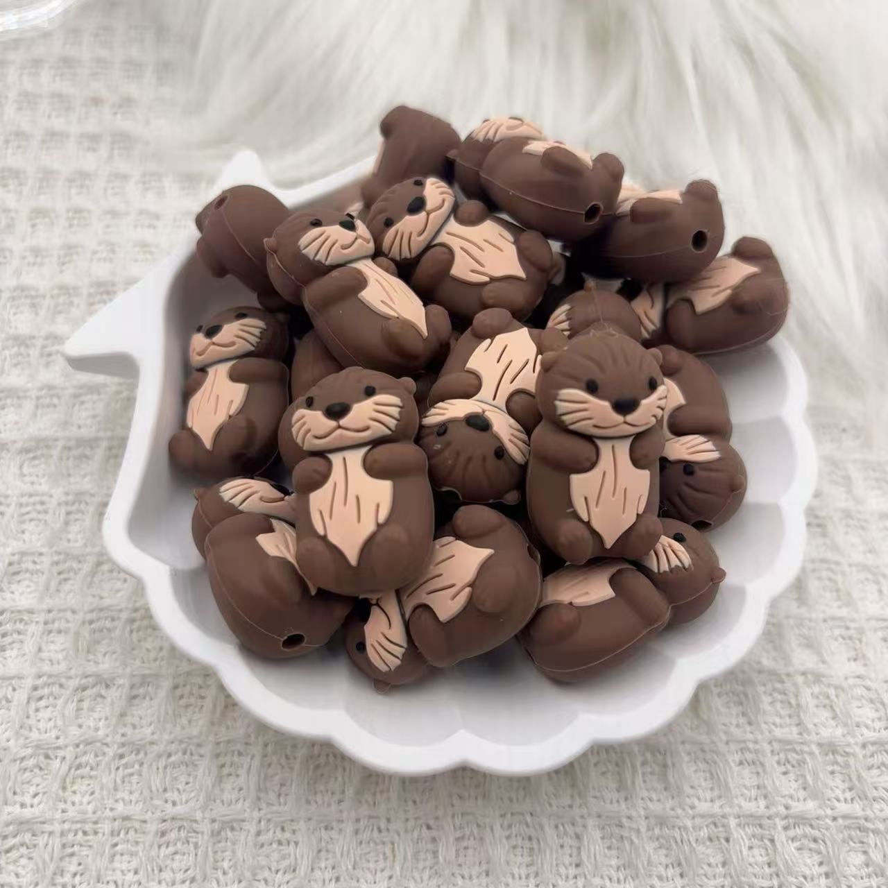 Wholesale 10pcs Cute Cartoon animal 3D Focal Beads