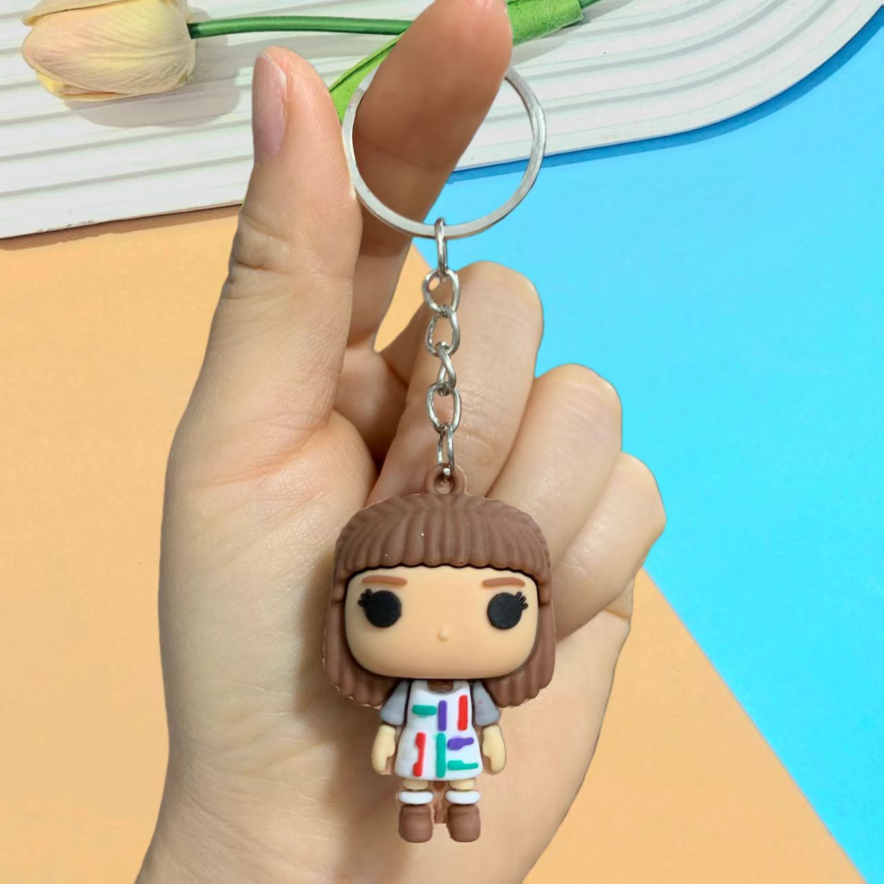 Wholesale Colorful cartoon flowers Keychains