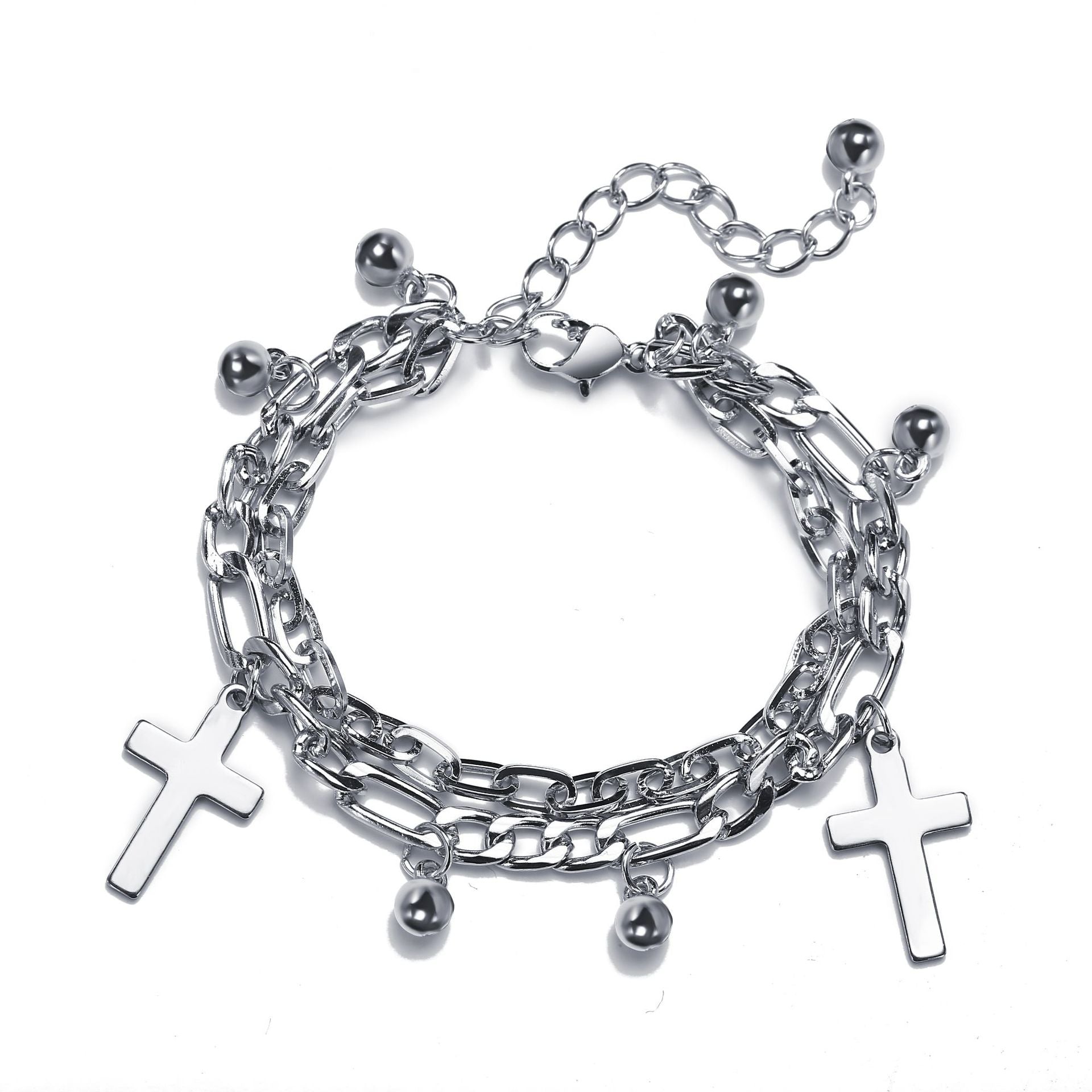Wholesale Dark Alloy Double Layer Bear Bracelets
