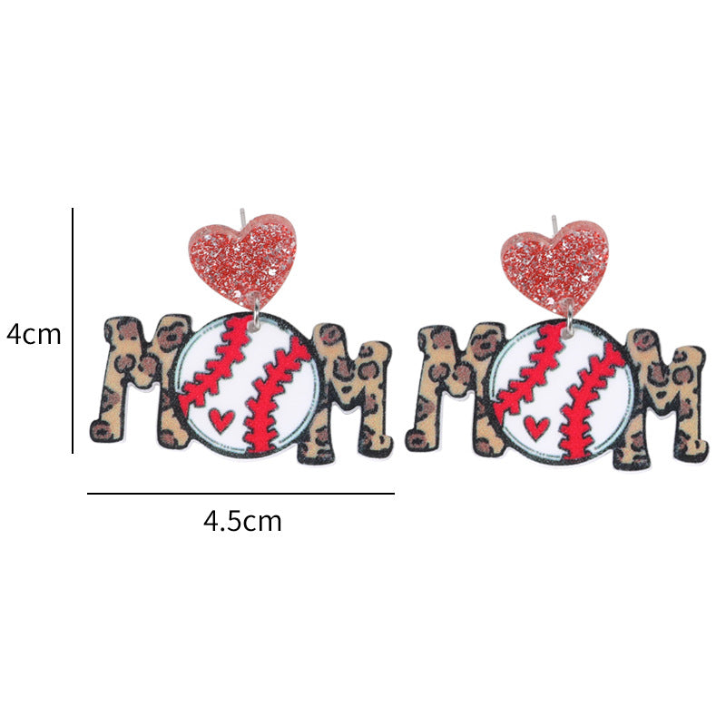 Wholesale Ball Sports Acrylic Ball Mother’s Day Gift Earrings