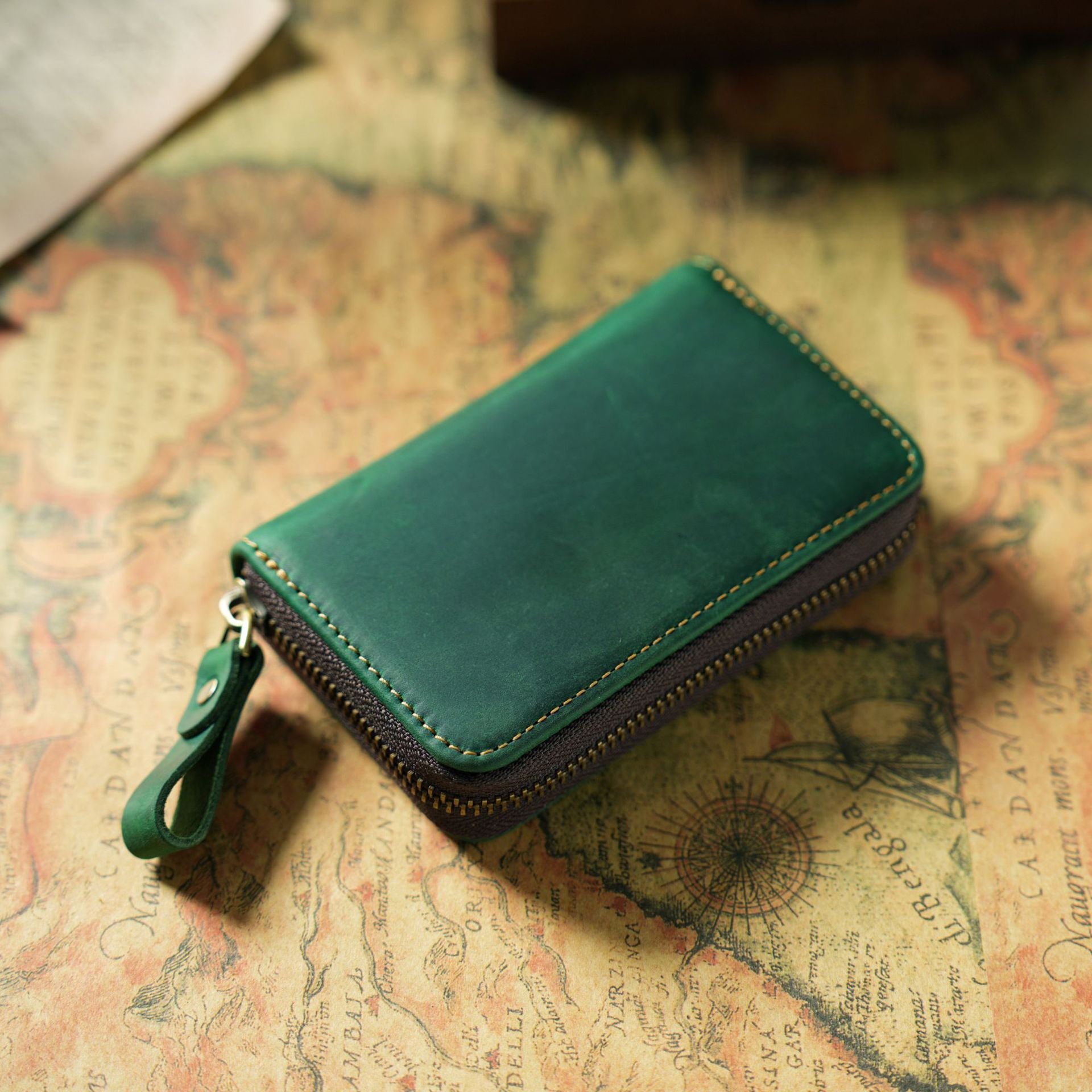 Wholesale Crazy Horse Leather Zipper First Layer Cowhide Wallet