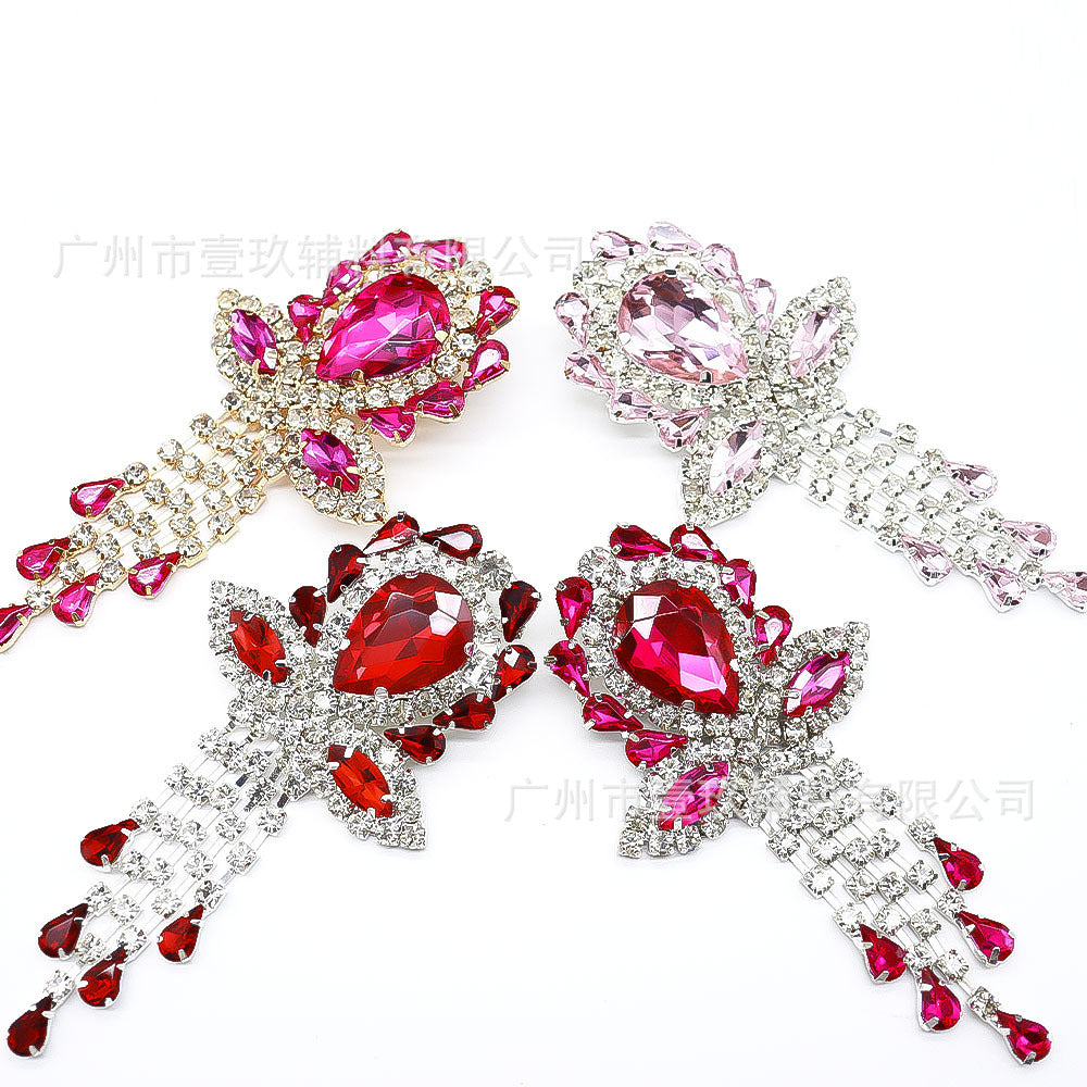 Wholesale 5. 5CM Waterdrop Diamond Crystal Tassel DIY Patches